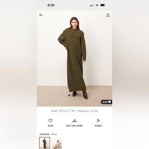 ASOS Dark Green Knit Maxi Dress